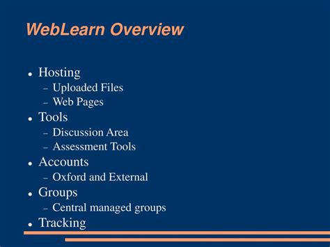 web learn oxford|Overview: WebLearn .